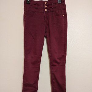 Maroon Refuge High-Rise Pants